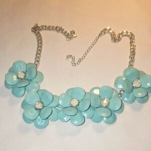 Stamped GV9 Floral Blue Necklace